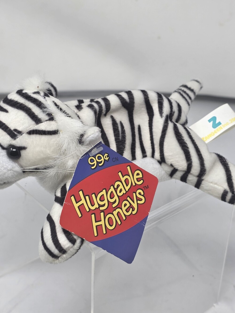 RARE Huggable Honeys Zangeen Plush Beanie White Tiger 1996